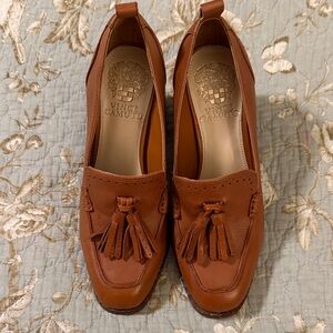 Vince Camuto Chelivia block heel tassel loafers